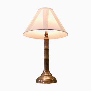 Vintage Table Lamp in Bamboo and Brass, 1920