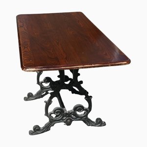 Vintage Garden Table in Cast Iron and Oak, 1920