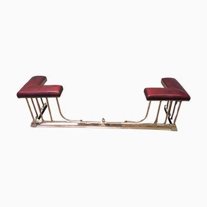 Garde-Boue Extensible en Laiton et Cuir, 1920s