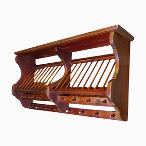 Large Penny Pine Wall Plate Draining Rack, 1960s