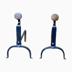 Arts and Crafts Inglenook Fire Andirons, Set of 2