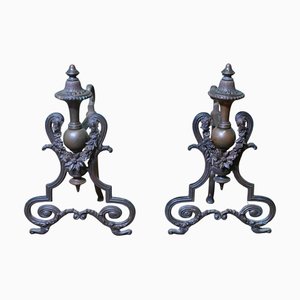 French Brass Andirons, Set of 2