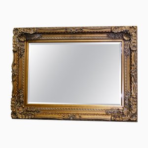 Large Decorative Gilt Bevelled Wall Mirror, 1960s