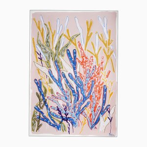 Romina Milano, Blue Coral Forest, 2025, Mixed Media on Paper