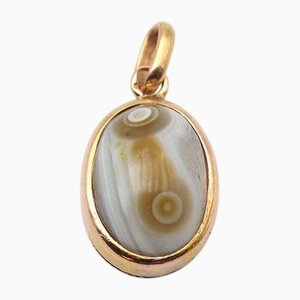 Pendentif Antique en Agate et Or