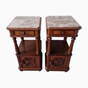 Antique Bedside Tables, Set of 2