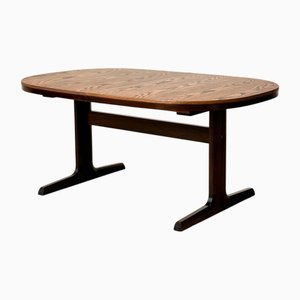 Mesa de comedor ovalada de roble de Farstrup, Dinamarca, años 60-70