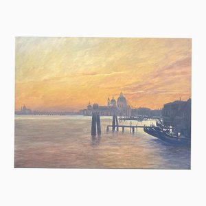 Claude Sauthier, Venice, Oil on Wood, 1970s