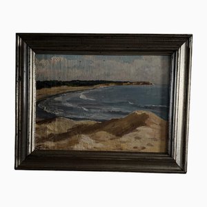 M. Suilhor, Fronte spiaggia, XX secolo, Olio su tavola, con cornice