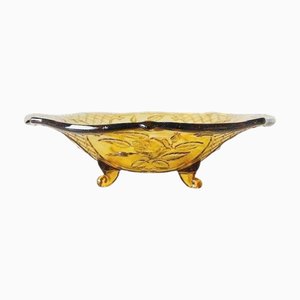 Vintage Rüdesheim Fruit Bowl in Amber Glass from Walther & Sons