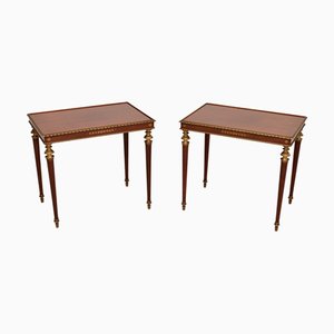 Antique Gilded Side Tables, 1950, Set of 2