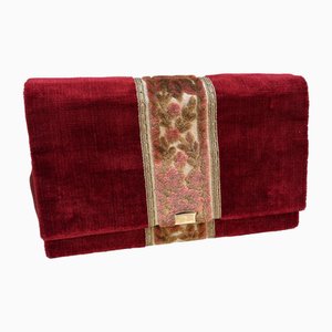 Document Holder in Velvet and Brocade Fabric, 1890s