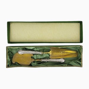 Silberne Jugendstil Tortenheber, 1890er, 2er Set