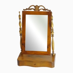 Mobiletto a specchio piccolo in legno con ornamento
