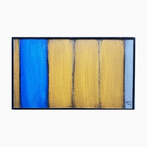 Rolf Hans, Diseño azul ocre, 1967, Color Field, Hardedge, Frankfurt, Basilea