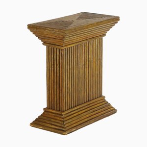 Vintage Italian Rattan Pedestal in Rectangular Shape