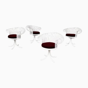 American White Metal Garden Armchairs by Russel Wood, 1960s, Set of 4