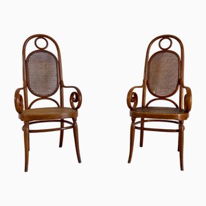 Rattan Sessel, 1930er, 2er Set