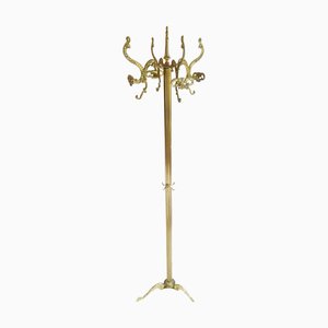 Vintage Italian Brass Free Standing Coat Rack
