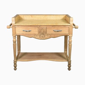 Französischer Art Deco Waschtisch aus gebleichter Eiche, 1920er