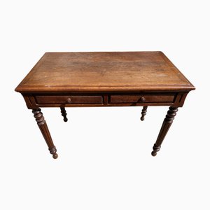 Scrivania in quercia con 2 cassetti, fine XIX secolo