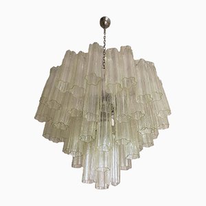Champagne Tronchi Murano Glass Chandelier in Venini Style by Simoeng