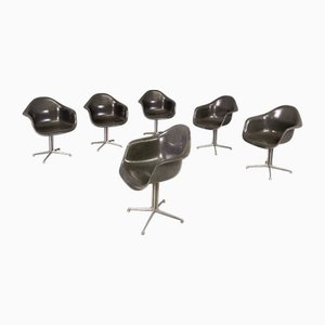 American Grey Armchairs La Fonda attributed to Charles Eames for Herman Miller, 1960s, Set of 6