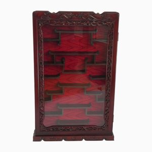 Asian Curio Wall Cabinet with Mirror