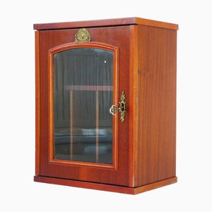 English Mahogany Wooden Cabinet with Glass Door with Lock and Key