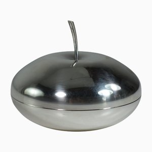 Scatola in ciliegio in metallo argentato di Lino Sabattini per Christofle, anni '50