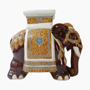 Großer Vintage Elefanten Pflanzenständer aus Keramik