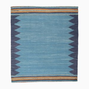 Alfombra Kilim tejida a mano con estampado geométrico