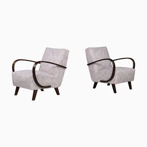 Gepolsterte Sessel aus Bugholz von Jindrich Halabala, 1940er, 2er Set