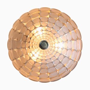 Mid-Century Space Age Round Flush Mount in Frosted Glass attributed to J. T. Kalmar for Kalmar, Austria, 1960s
