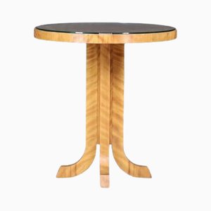 Art Deco Round Side Table in Birch, Prague, 1930s