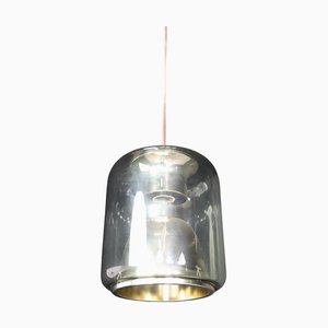 Mid-Century Smoked Glass Pendant attributed to Erco Leuchten, Germany, 1970s