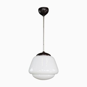 Lampada Bauhaus in opalina e bachelite, Repubblica Ceca, anni '50