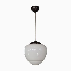 Lampada Bauhaus in opalina e bachelite, Repubblica Ceca, anni '50