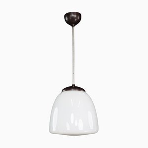 Lampada Bauhaus in opalina e bachelite, Repubblica Ceca, anni '50