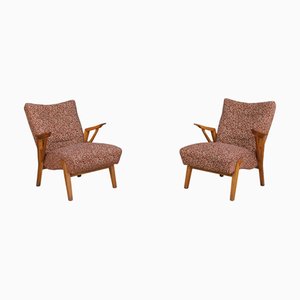 Fauteuils Art Déco Rembourrés en Chêne par Antonin Kybal, 1930s, Set de 2