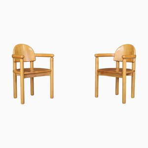 Scandinavian Modern Armchairs attributed to Rainer Daumiller in Beech, 1970s, Set of 2