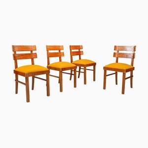 Art Deco Dining Chairs attributed to Jindřich Halabala, Cz, 1930, Set of 4