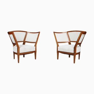 19th Century French Armchairs in New Bouclé Upholstery, 1850, Set of 2