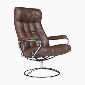 Fauteuil Vintage Scandinave en Cuir de Ekornes Stressless, 1980