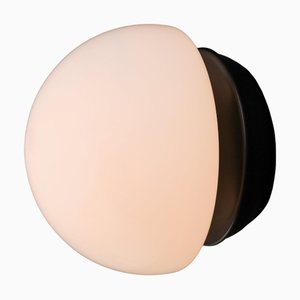 Lampe de Bureau Champignon en Verre Opalin et Métal, Italie, 1960s