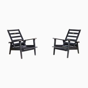 Fauteuils Mid-Century Modernes en Chêne attribués à Antonín Heythum, Prague, 1930s, Set de 2