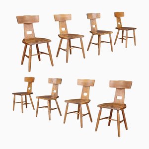 T-Back Oak Dining Chair, France, 1950s