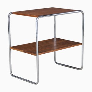 Bauhaus Tubular Steel Wood Console Table Model B12 attributed to Marcel Breuer for Thonet, 1930