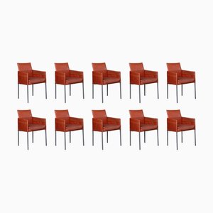 Texas Dining Chairs in Patinated Leather by Karl-Friedrich Förster for KFF, 1980s