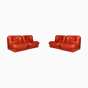 Fauteuils Mid-Century en Cuir, Italie, 1970s